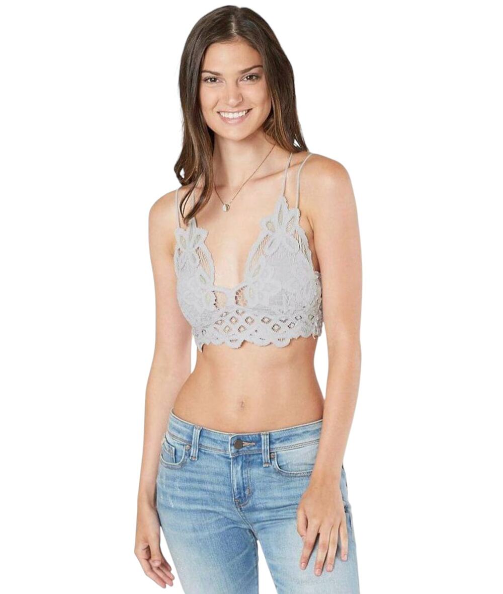 Free People One Light Blue Gray Adella Strappy Bralette